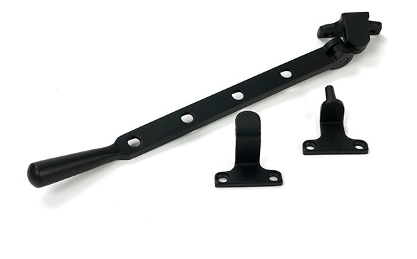 This is an image of From The Anvil - Matt Black 10" Newbury Stay (Steel Window) available to order from T.H. Wiggans Ironmongery in Kendal.