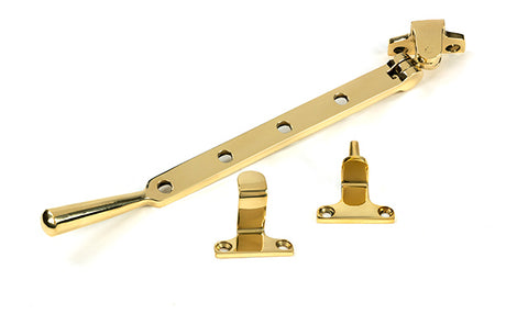 This is an image of From The Anvil - Polished Brass 10" Newbury Stay (Steel Window) available to order from T.H. Wiggans Ironmongery in Kendal.