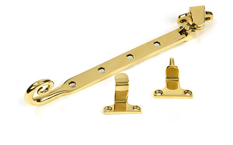 This is an image of From The Anvil - Polished Brass 10" Monkeytail Stay (Steel Window) available to order from T.H. Wiggans Ironmongery in Kendal.