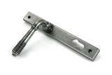 From The Anvil - Pewter Reeded Slimline Lever Espag. Lock Set