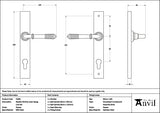 From The Anvil - Pewter Reeded Slimline Lever Espag. Lock Set