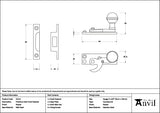 From The Anvil - Pewter Prestbury Sash Hook Fastener