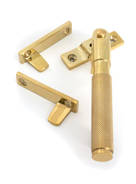 This is an image of From The Anvil - Polished Brass Night-Vent Locking Brompton Fastener available to order from T.H. Wiggans Ironmongery in Kendal.