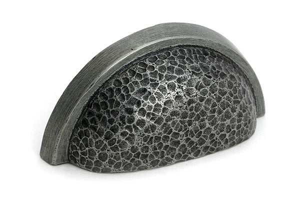 This is an image of From The Anvil - Pewter Hammered Regency Drawer Pull available to order from T.H. Wiggans Ironmongery in Kendal.