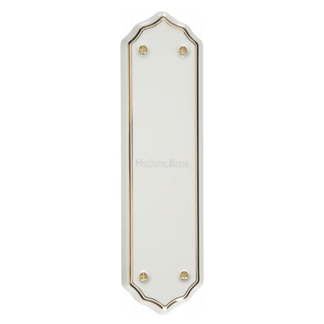 This is an image of a Heritage Brass - Shaped Fingerplate 274 x 75mm - Gold Line, 6000 that is available to order from T.H Wiggans Ironmongery in Kendal.