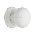 This is an image of a Heritage Brass - White Crackle Knob with Porcelain base, 7010-pr that is available to order from T.H Wiggans Ironmongery in Kendal.