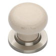 This is an image of a Heritage Brass - Cream Crackle Knob with Satin Nickel base, 8010-sn that is available to order from T.H Wiggans Ironmongery in Kendal.
