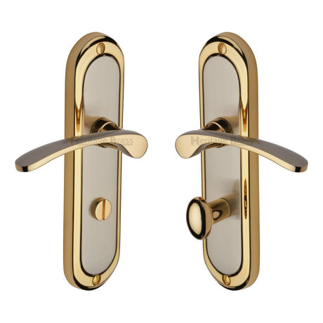 This is an image of a Heritage Brass - Door Handle for Bathroom Ambassador Design Jupiter Finish, amb6230-jp that is available to order from T.H Wiggans Ironmongery in Kendal.
