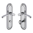 This is an image of a Heritage Brass - Door Handle for Bathroom Ambassador Design Polished Chrome Finish, amb6230-pc that is available to order from T.H Wiggans Ironmongery in Kendal.