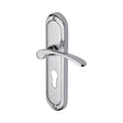 This is an image of a Heritage Brass - Door Handle for Euro Profile Plate Ambassador Design Polished Chrom, amb6248-pc that is available to order from T.H Wiggans Ironmongery in Kendal.