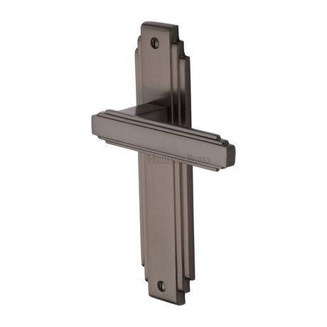 This is an image of a Heritage Brass - Door Handle Lever Latch Astoria Design Matt Bronze Finish, ast5910-mb that is available to order from T.H Wiggans Ironmongery in Kendal.