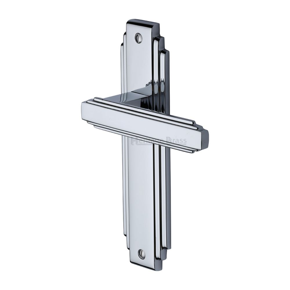 This is an image of a Heritage Brass - Door Handle Lever Latch Astoria Design Polished Chrome Finish, ast5910-pc that is available to order from T.H Wiggans Ironmongery in Kendal.