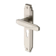 This is an image of a Heritage Brass - Door Handle Euro Profile Astoria Design Satin Nickel Finish, ast5948-sn that is available to order from T.H Wiggans Ironmongery in Kendal.