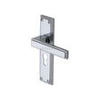 This is an image of a Heritage Brass - Door Handle Euro Profile Atlantis Design Polished Chrome Finish, atl5748-pc that is available to order from T.H Wiggans Ironmongery in Kendal.