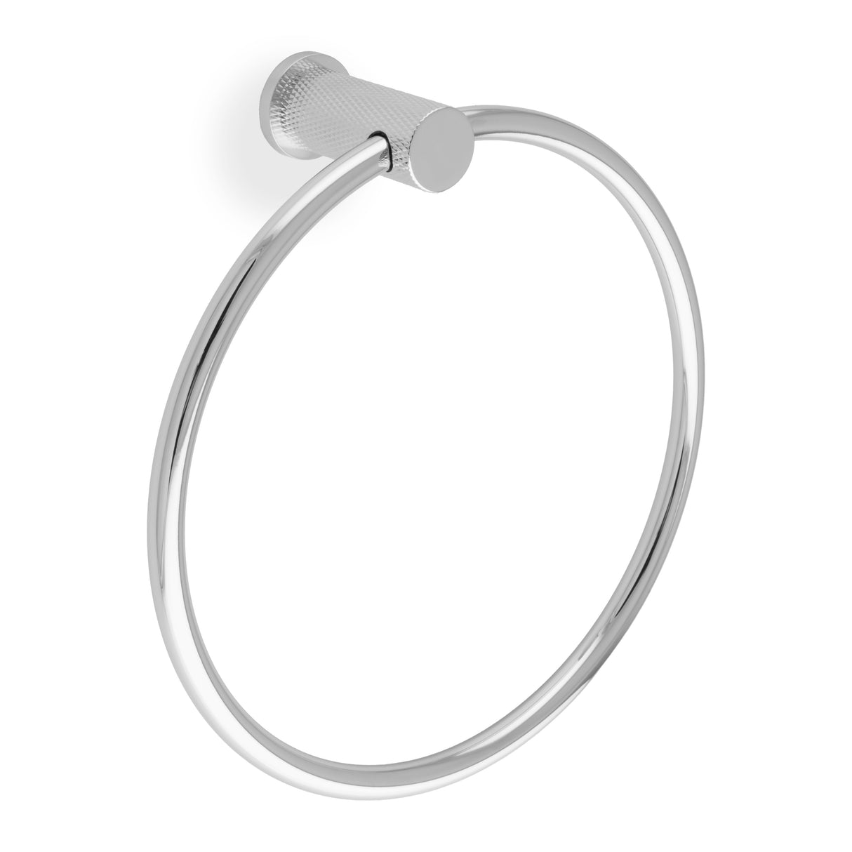 Alexander & Wilks - Brunel Diamond Knurled Towel Ring - Polished Chrome