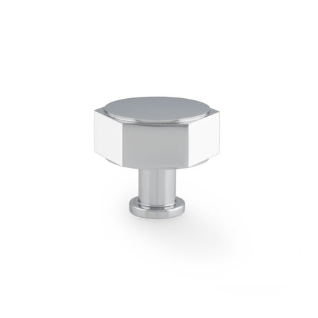 This is an image showing Alexander & Wilks - Vesper Hex Cabinet Knob - Polished Chrome aw828-40-pc available to order from T.H. Wiggans Ironmongery in Kendal, quick delivery and discounted prices.