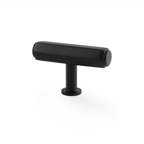 This is an image showing Alexander & Wilks - Vesper Hex T - Bar Cabinet Knob - Black aw829-55-bl available to order from T.H. Wiggans Ironmongery in Kendal, quick delivery and discounted prices.