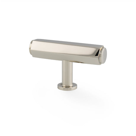 This is an image showing Alexander & Wilks - Vesper Hex T - Bar Cabinet Knob - Polished Nickel aw829-55-pn available to order from T.H. Wiggans Ironmongery in Kendal, quick delivery and discounted prices.