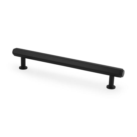This is an image showing Alexander & Wilks - Vesper Hex T - Bar Cabinet Pull - Black - 160mm C/C aw830-160-bl available to order from T.H. Wiggans Ironmongery in Kendal, quick delivery and discounted prices.