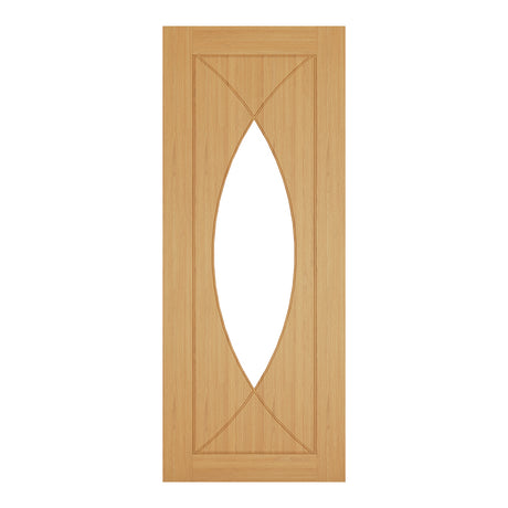 This is an image of Deanta Amalfi Prefinished Oak Clear Glazed Doors available to order from T.H. Wiggans Ironmongery in Kendal