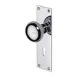 This is an image of a Heritage Brass - Mortice Knob on Lock Plate Balmoral Design Polished Chrome Finish, bal8500-pc that is available to order from T.H Wiggans Ironmongery in Kendal.