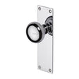 This is an image of a Heritage Brass - Mortice Knob on Latch Plate Balmoral Design Polished Chrome Finish, bal8510-pc that is available to order from T.H Wiggans Ironmongery in Kendal.