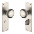 This is an image of a Heritage Brass - Mortice Knob on Bathroom Plate Balmoral Design Satin Nickel Fini, bal8530-sn that is available to order from T.H Wiggans Ironmongery in Kendal.