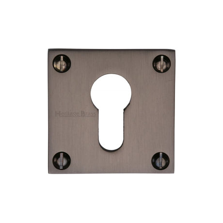 This is an image of a Heritage Brass - Euro Profile Cylinder Escutcheon Matt Bronze Finish, bau1558-mb that is available to order from T.H Wiggans Ironmongery in Kendal.