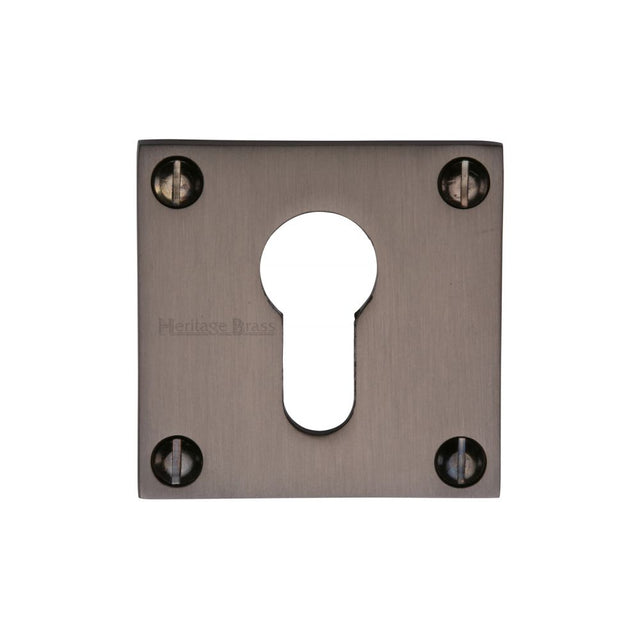 This is an image of a Heritage Brass - Euro Profile Cylinder Escutcheon Matt Bronze Finish, bau1558-mb that is available to order from T.H Wiggans Ironmongery in Kendal.