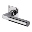 This is an image of a Heritage Brass - Door Handle Lever Latch on Square Rose Bauhaus Design Polished Chro, bau1926-pc that is available to order from T.H Wiggans Ironmongery in Kendal.