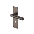 This is an image of a Heritage Brass - Door Handle Lever Lock Bauhaus Design Matt Bronze Finish, bau7300-mb that is available to order from T.H Wiggans Ironmongery in Kendal.