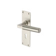 This is an image of a Heritage Brass - Door Handle Lever Lock Bauhaus Design Satin Nickel Finish, bau7300-sn that is available to order from T.H Wiggans Ironmongery in Kendal.