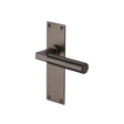 This is an image of a Heritage Brass - Door Handle Lever Latch Bauhaus Design Matt Bronze Finish, bau7310-mb that is available to order from T.H Wiggans Ironmongery in Kendal.