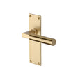This is an image of a Heritage Brass - Door Handle Lever Latch Bauhaus Design Satin Brass Finish, bau7310-sb that is available to order from T.H Wiggans Ironmongery in Kendal.