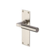 This is an image of a Heritage Brass - Door Handle Lever Latch Bauhaus Design Satin Nickel Finish, bau7310-sn that is available to order from T.H Wiggans Ironmongery in Kendal.