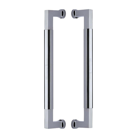 This is an image of a Heritage Brass - Door Pull Handle Bauhaus Design 330mm Polished Chrome Finish, btb1312-330-pc that is available to order from T.H Wiggans Ironmongery in Kendal.