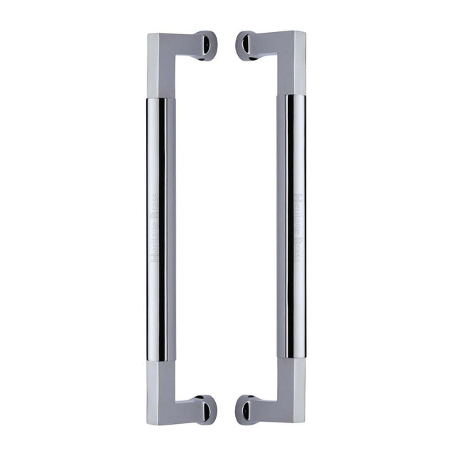 This is an image of a Heritage Brass - Door Pull Handle Bauhaus Design 330mm Polished Chrome Finish, btb1312-330-pc that is available to order from T.H Wiggans Ironmongery in Kendal.