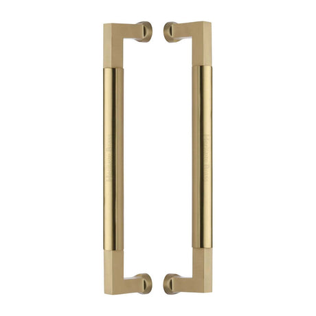 This is an image of a Heritage Brass - Door Pull Handle Bauhaus Design 330mm Satin Brass Finish, btb1312-330-sb that is available to order from T.H Wiggans Ironmongery in Kendal.