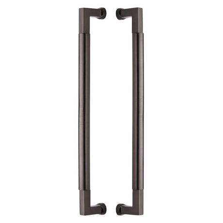 This is an image of a Heritage Brass - Door Pull Handle Bauhaus Design 483mm Matt Bronze Finish, btb1312-483-mb that is available to order from T.H Wiggans Ironmongery in Kendal.