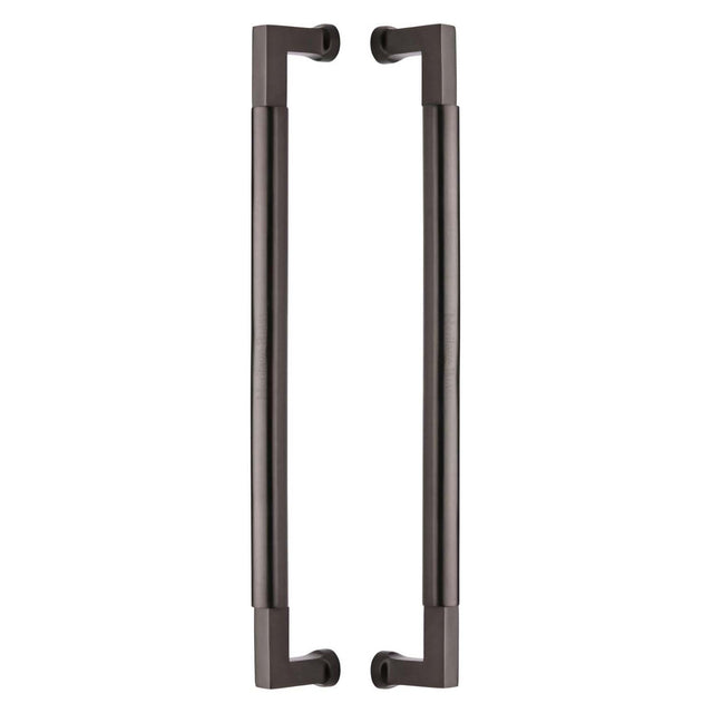 This is an image of a Heritage Brass - Door Pull Handle Bauhaus Design 483mm Matt Bronze Finish, btb1312-483-mb that is available to order from T.H Wiggans Ironmongery in Kendal.