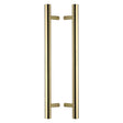 This is an image of a Heritage Brass - Back to Back Door Pull Handle Bar Design 457mm Polished Brass Finish, btb1361-457-pb that is available to order from T.H Wiggans Ironmongery in Kendal.