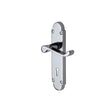 This is an image of a Heritage Brass - Door Handle Lever Lock Builders' Range Polished Chrome finish, bui500-pc that is available to order from T.H Wiggans Ironmongery in Kendal.