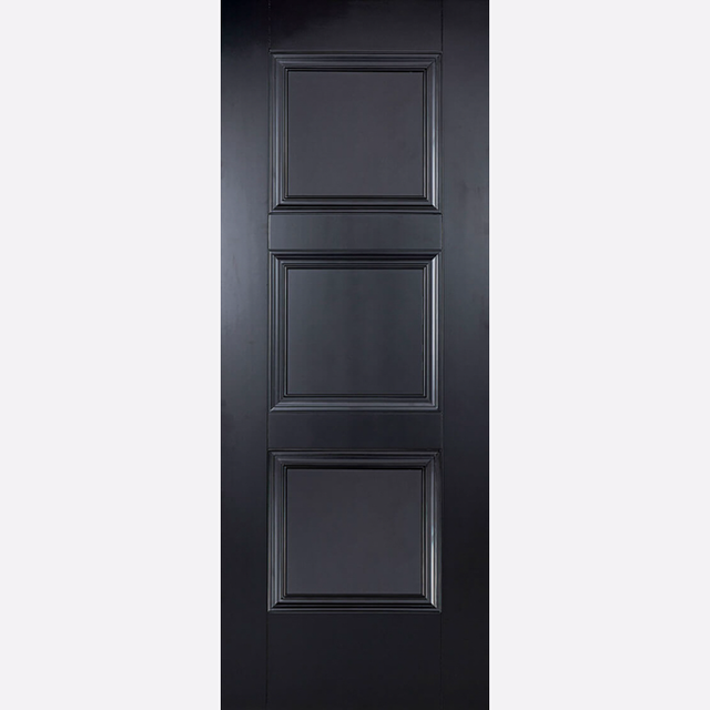 This is an image showing the LPD - Amsterdam Primed Plus Black Doors Available to order from T.H. Wiggans Ironmongery in Kendal