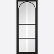 This is an image showing the LPD - Astoria Pre-finished Black Clear Glazed Doors Available to order from T.H. Wiggans Ironmongery in Kendal