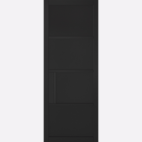 This is an image showing the LPD - Chelsea 4P Pre-finished Black Doors Available to order from T.H. Wiggans Ironmongery in Kendal