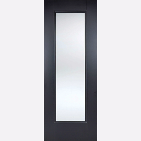 This is an image showing the LPD - Eindhoven 1L Primed Plus Black Doors Available to order from T.H. Wiggans Ironmongery in Kendal