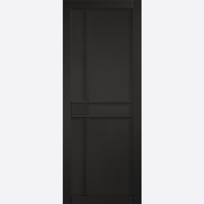 This is an image showing the LPD - Greenwich Pre-finished Black Doors Available to order from T.H. Wiggans Ironmongery in Kendal