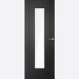 This is an image showing the LPD - Monaco Laminate Glazed Pre-finished Black Laminate Doors Available to order from T.H. Wiggans Ironmongery in Kendal