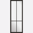 This is an image showing the LPD - Liberty Clear Glazed 4L Pre-finished Black Doors Available to order from T.H. Wiggans Ironmongery in Kendal