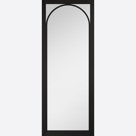 This is an image showing the LPD - Melrose Glazed Clear Pre-finished Black Doors Available to order from T.H. Wiggans Ironmongery in Kendal